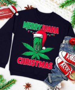 Merryjuana Christmas Funny Marijuana Weed Christmas Ugly Christmas Sweatshirt