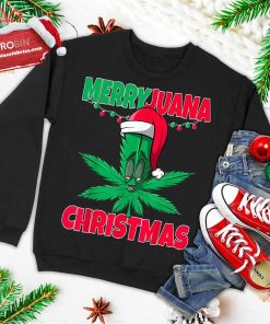 merryjuana christmas funny marijuana weed christmas ugly christmas sweatshirt 4 8aSrp