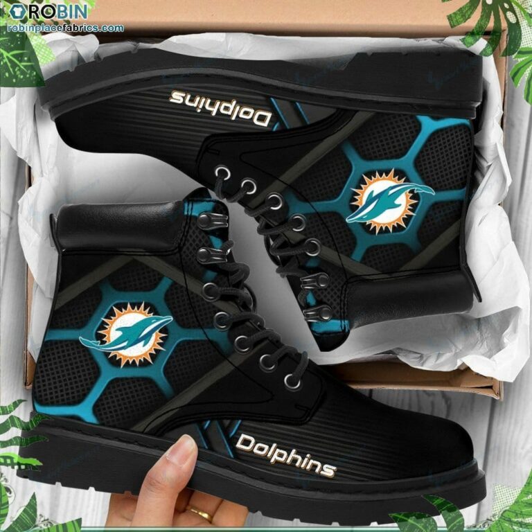 Miami Dolphins Custom Printed Martin Boots RBPL558
