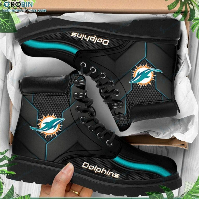 Miami Dolphins Custom Printed Martin Boots RBPL555