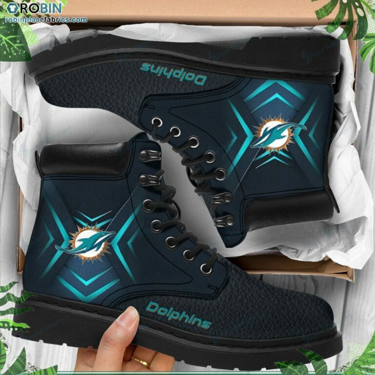 Miami Dolphins Custom Printed Martin Boots RBPL355