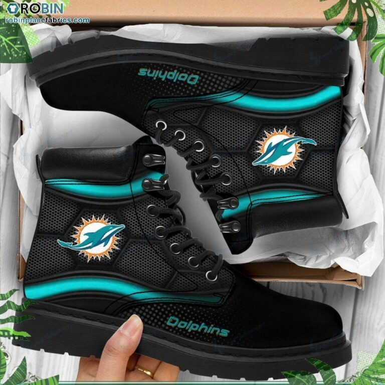 Miami Dolphins Custom Printed Martin Boots RBPL379