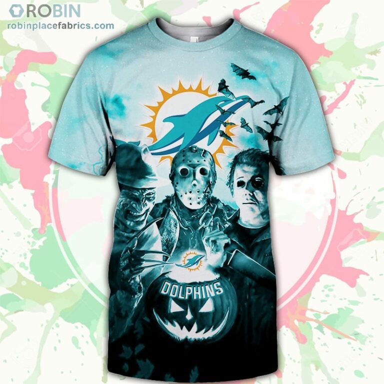 Miami Dolphins T-Shirt Halloween Horror Night – AOP Tshirt