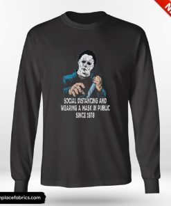 Michael Myers Social Distancing And Wearing Mask Funny Halloween Shirt