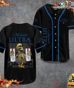 Michelob Ultra Skull Baseball Jersey Shirt