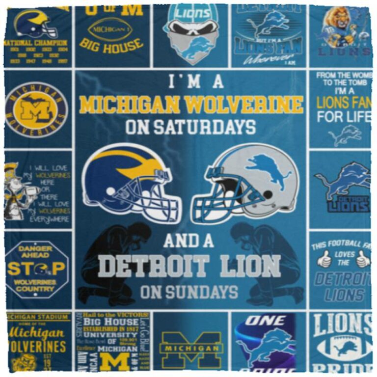 Michigan Wolverine On Saturdays And Detroit Lion On Sundays Fan Blanket