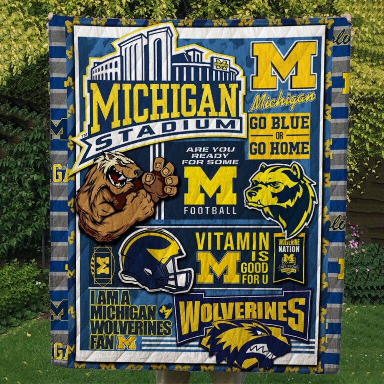 Michigan Wolverines Quilt Blanket