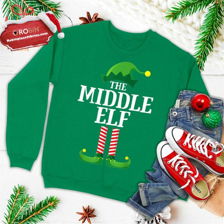 Middle Elf Matching Family Group Christmas Party Pajama Ugly Christmas Sweatshirt