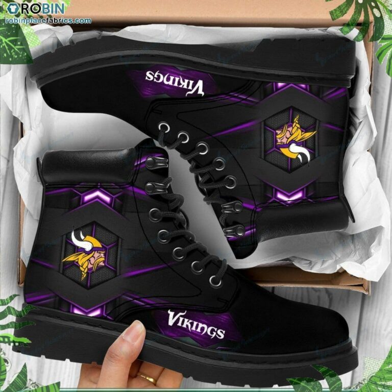 Minnesota Vikings Custom Marten Style Boots RBPL229