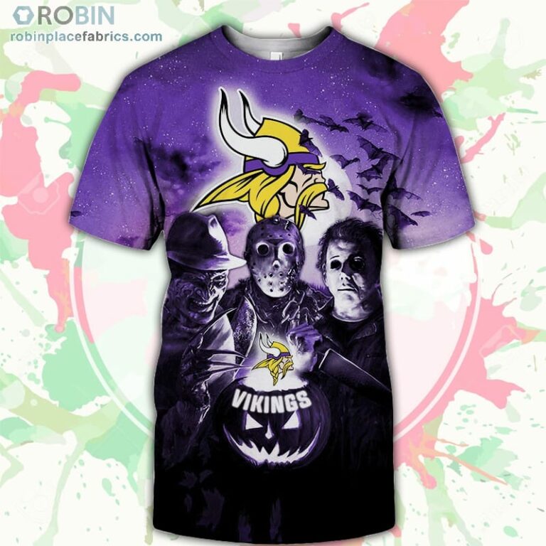 Minnesota Vikings T-Shirt Halloween Horror Night – AOP Tshirt