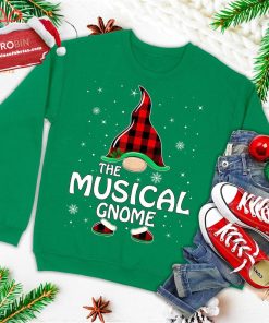 musical gnome buffalo plaid matching family christmas pajama ugly christmas sweatshirt 1 kxOOE