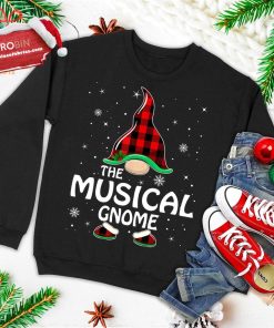 Musical Gnome Buffalo Plaid Matching Family Christmas Pajama Ugly Christmas Sweatshirt