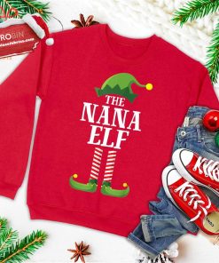 nana elf matching family group christmas party pajama ugly christmas sweatshirt 3 d6qyn