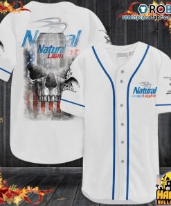 Natural Light Punisher Skull Baseball Jersey Shirt