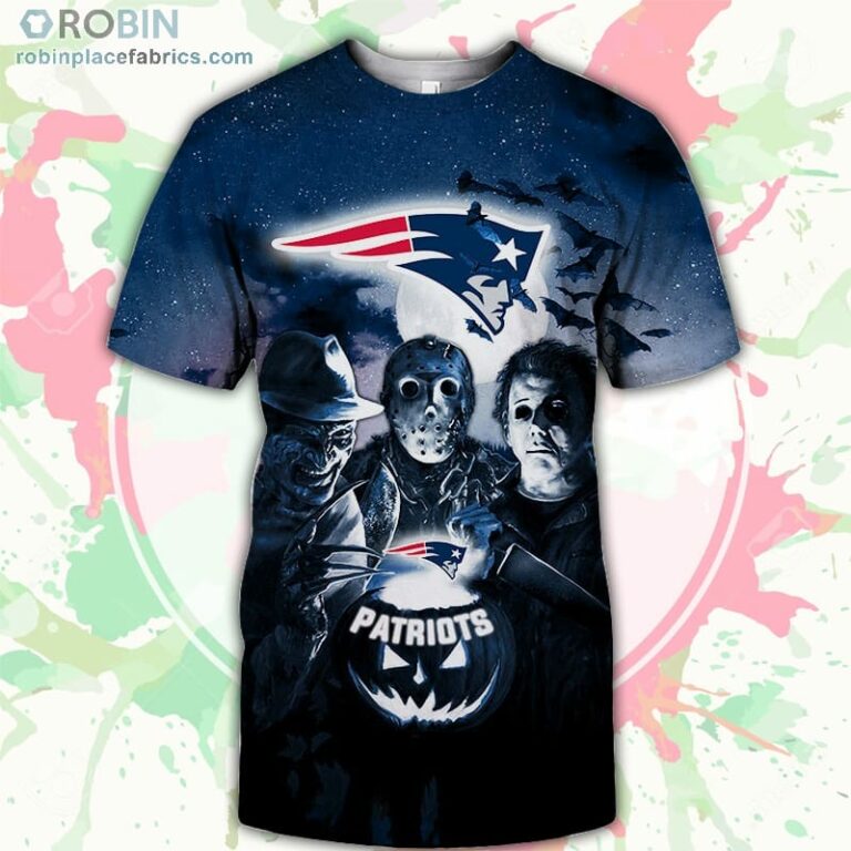 New England Patriots T-Shirt Halloween Horror Night – AOP Tshirt