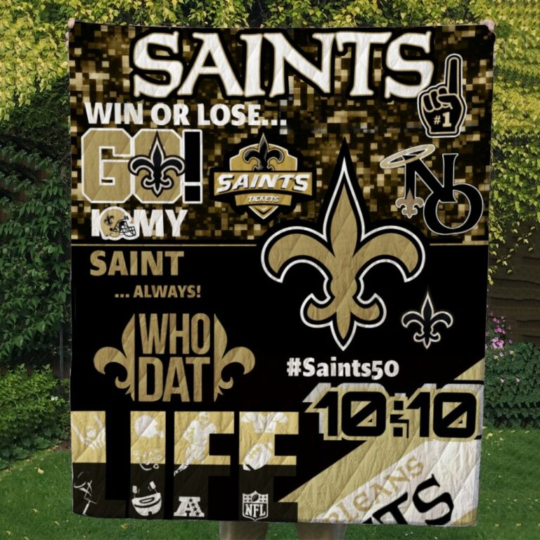New Orleans Saints Quilt Blanket