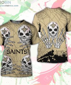New Orleans Saints T-Shirt Skull For Halloween Graphic – AOP Tshirt