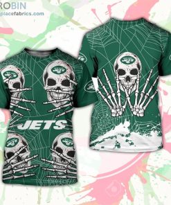 New York Jets T-Shirt Skull For Halloween Graphic – AOP Tshirt