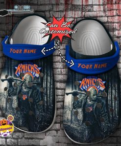 Halloween Clogs – Personalized New York Knicks Friday the 13th Horror Character Crocs Shoes