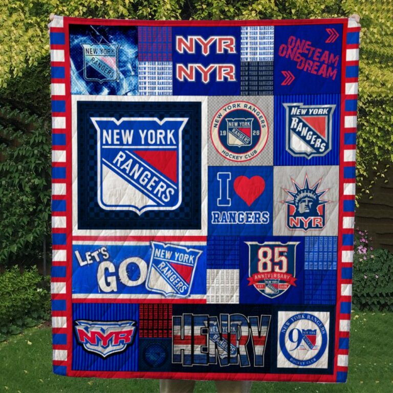 New York Rangers Quilt & Fleece Blanket #2