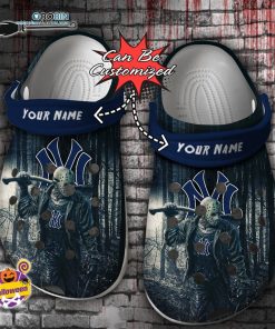 Halloween Clogs – Personalized New York Yankees Friday the 13th Horror Character Crocs Shoes