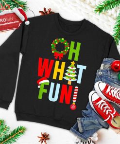 oh what fun christmas with wreath and tree ugly christmas sweatshirt 1 9lkxO