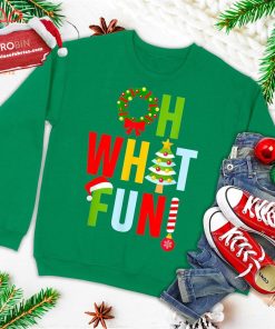 oh what fun christmas with wreath and tree ugly christmas sweatshirt 2 vVU2X