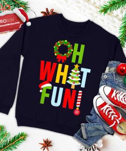 oh what fun christmas with wreath and tree ugly christmas sweatshirt 3 lzvPh