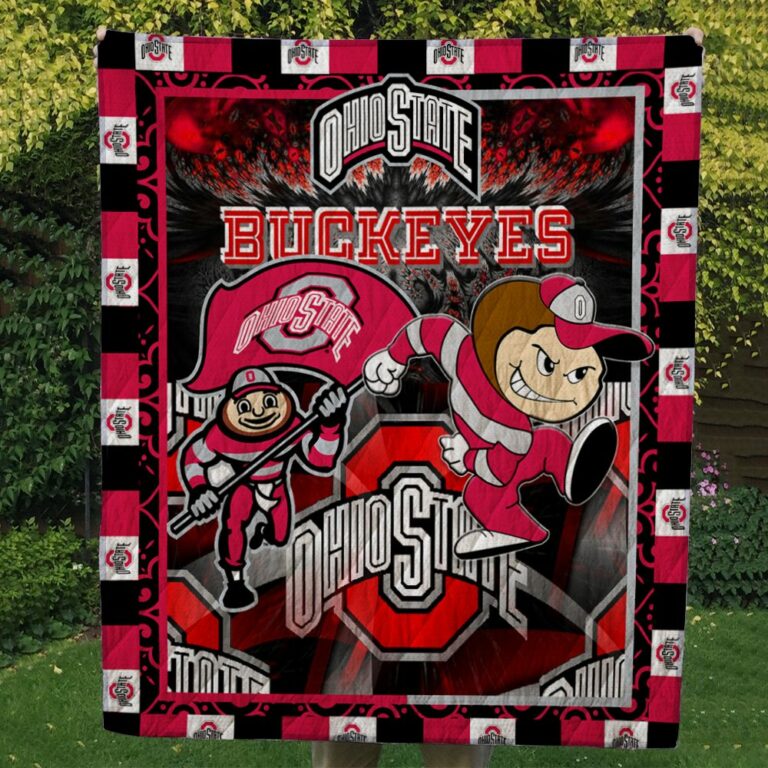 Ohio State Buckey Quilt Blanket