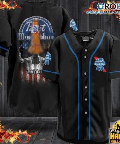 Pabst Blue Ribbon Beer Punisher Skull Baseball Jersey Shirt Pabst Blue Ribbon Beer Punisher Skull Baseball Jersey Shirt