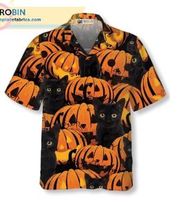 personalized pets and halloween pumpkin casual short sleeve hawaiian shirts 40 aAdoV