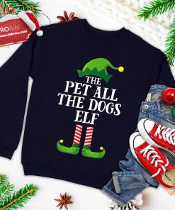 Pet All The Dogs Elf Matching Family Group Christmas Pajama Ugly Christmas Sweatshirt