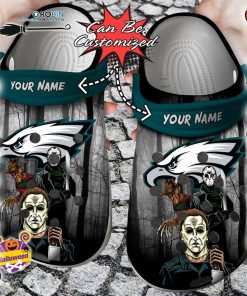 Halloween Clogs – Personalized Philadelphia Eagles Horror Movie Crocs Shoes