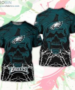 Philadelphia Eagles T-Shirt Halloween Pumpkin Skull – AOP Tshirt