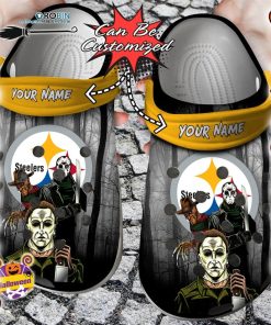Halloween Clogs – Personalized Pittsburgh Steelers Horror Movie Crocs Shoes