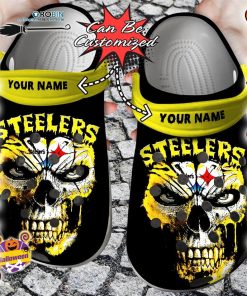 Halloween Clogs – Personalized Pittsburgh Steelers Skull Face Crocs Shoes Halloween Clogs – Personalized Pittsburgh Steelers Skull Face Crocs Shoes