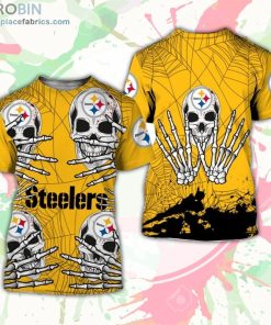Pittsburgh Steelers T-Shirt Skull For Halloween Graphic – AOP Tshirt