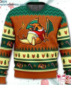 Pokemon Eating Candy Cane Charizard Ugly Christmas Sweater – AOP Sweater