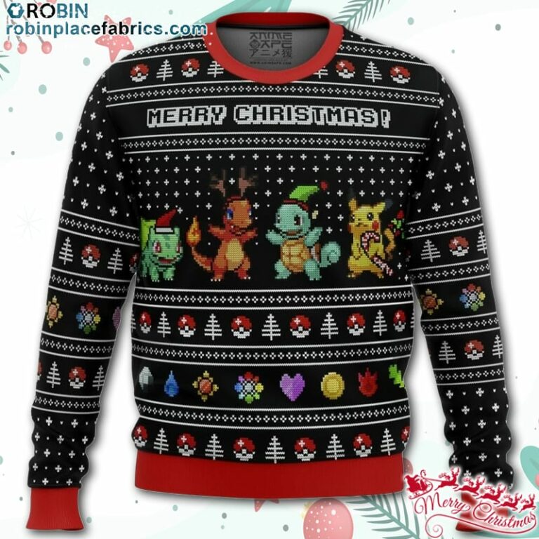 Pokemon Kanto Starters Ugly Christmas Sweater – AOP Sweater