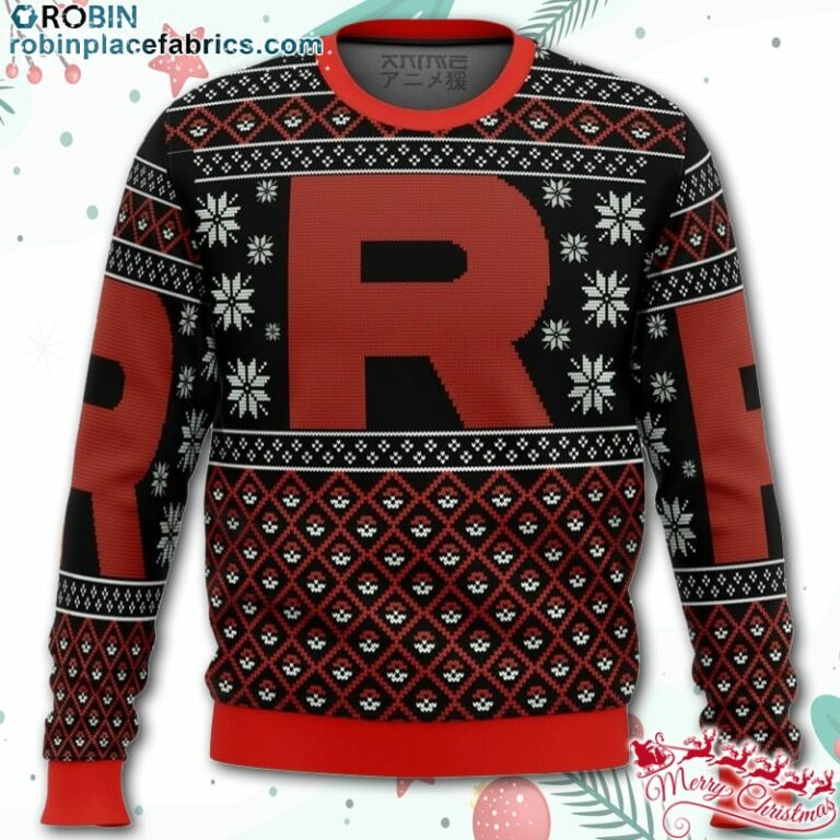 Pokemon Team Rocket Red Black Ugly Christmas Sweater – AOP Sweater