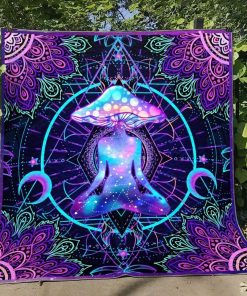 Psychedelic Yoga Magic Mushroom Premium Quilt Blanket