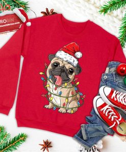 pug christmas tree lights santa dog xmas gifts boys pugmas ugly christmas sweatshirt 4 w8Ia5