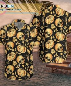 pumpkin 26 skull halloween casual short sleeve hawaiian shirts 38 d6Kbr