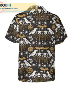 pumpkin bat crow spider web skull casual short sleeve hawaiian shirts 210 qeM1I