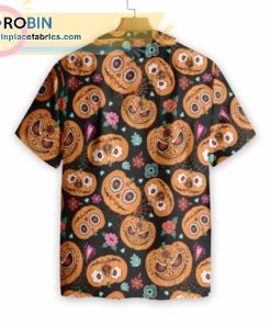 pumpkin flower halloween theme short sleeve hawaiian shirts 208 nOfzZ