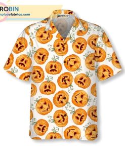 pumpkin pattern halloween casual short sleeve hawaiian shirts 207 PRRKE