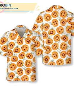 Pumpkin Pattern Halloween Casual Short Sleeve Hawaiian Shirts