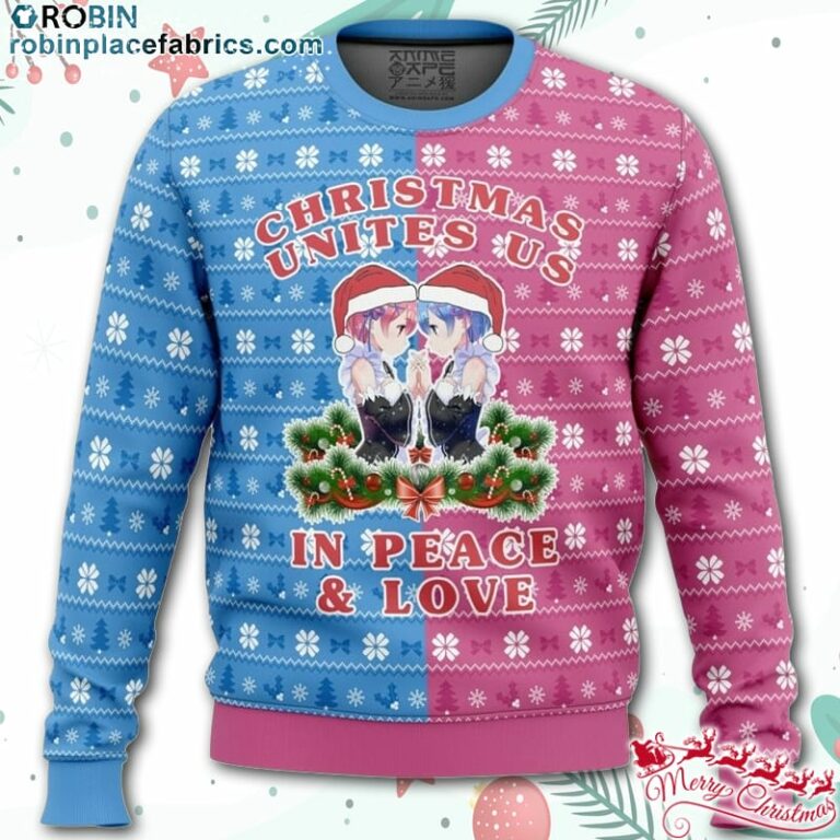 Re Zero Ram and Rem Christmas Ugly Christmas Sweater – AOP Sweater