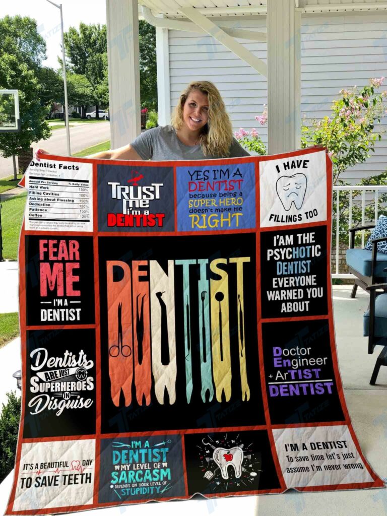 Retro Dentist Premium Quilt Blanket