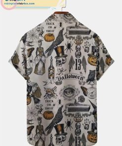 Retro Short Sleeve Hawaiian Shirts Hundred Ghosts Night Art Anti-Wrinkle Plus Size Tops